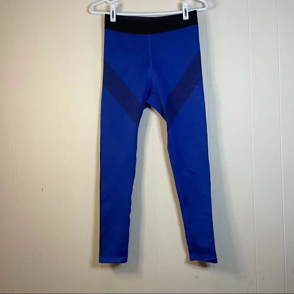 Fabletics Ribbed Bright Blue Compression Leggings